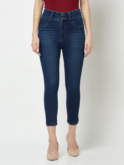  Navy Blue High-Waisted Jeans