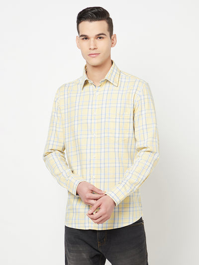 Yellow Checked Shirt - Men Shirts
