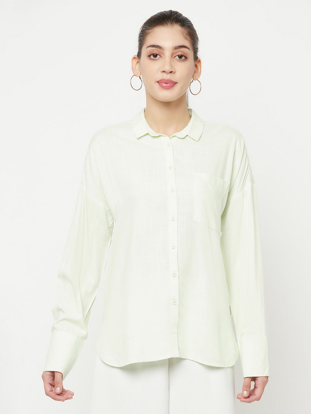 Light Green Long Sleeves Shirt - Women Shirts