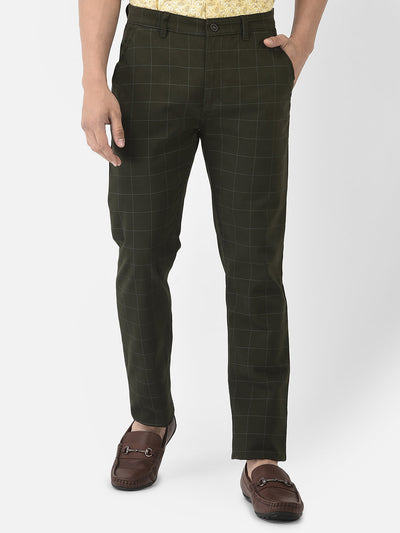 Olive Trousers in Graph Checks 