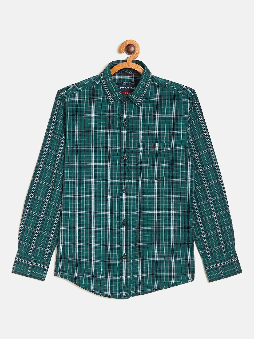 Green Checked Full Sleeves Shirt - Boys Shirts