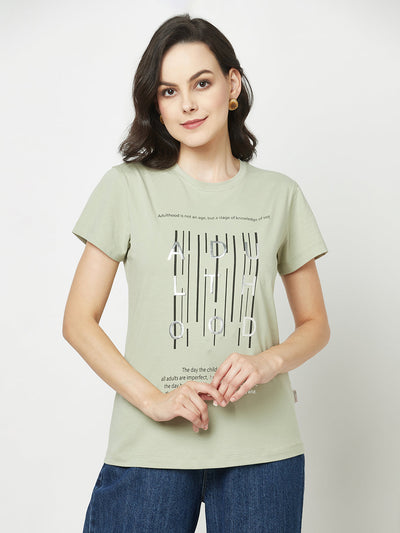  Pista Green Typographic T-Shirt