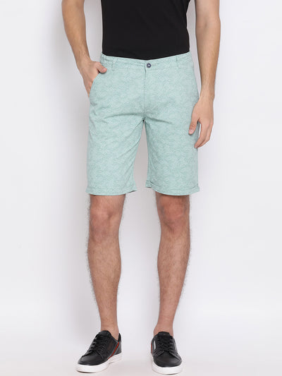 Green Printed shorts - Men Shorts