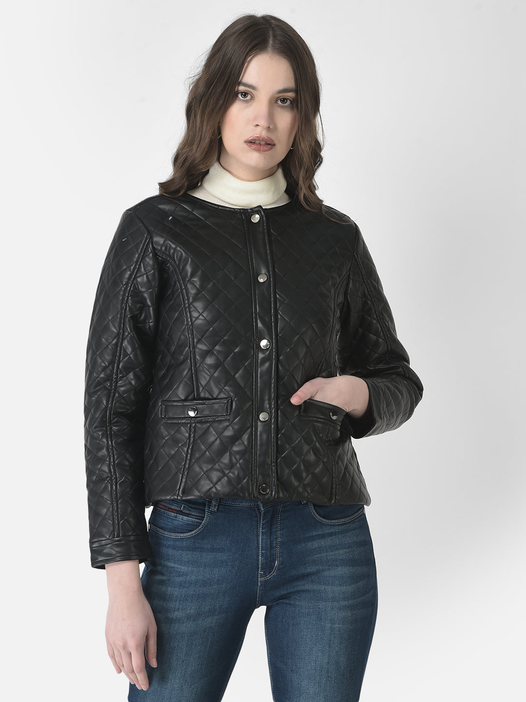  Black Quilted Leather Jacket