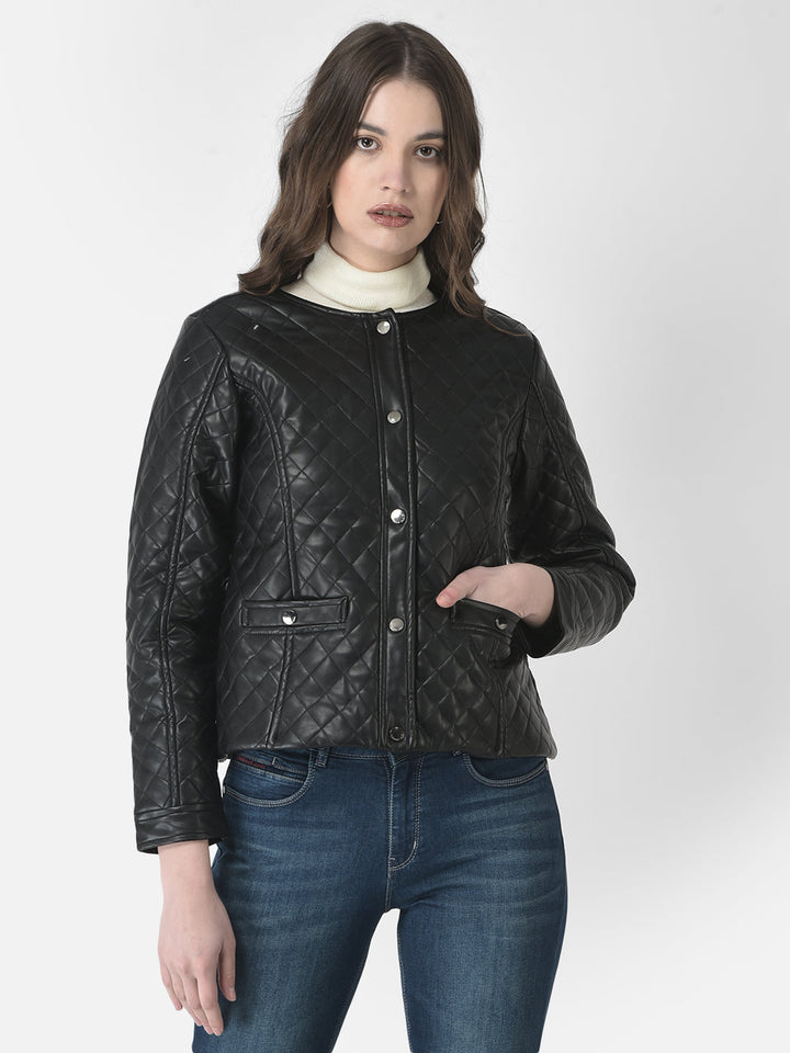  Black Quilted Leather Jacket