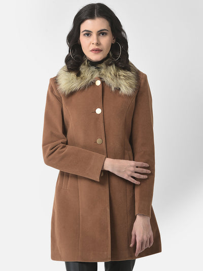 Tan Fur-Neck Coat