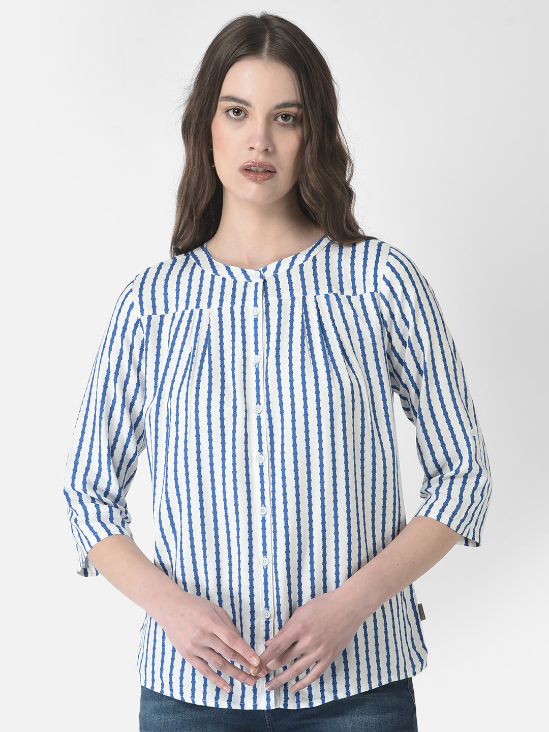  Blue Wriggly Striped Shirt