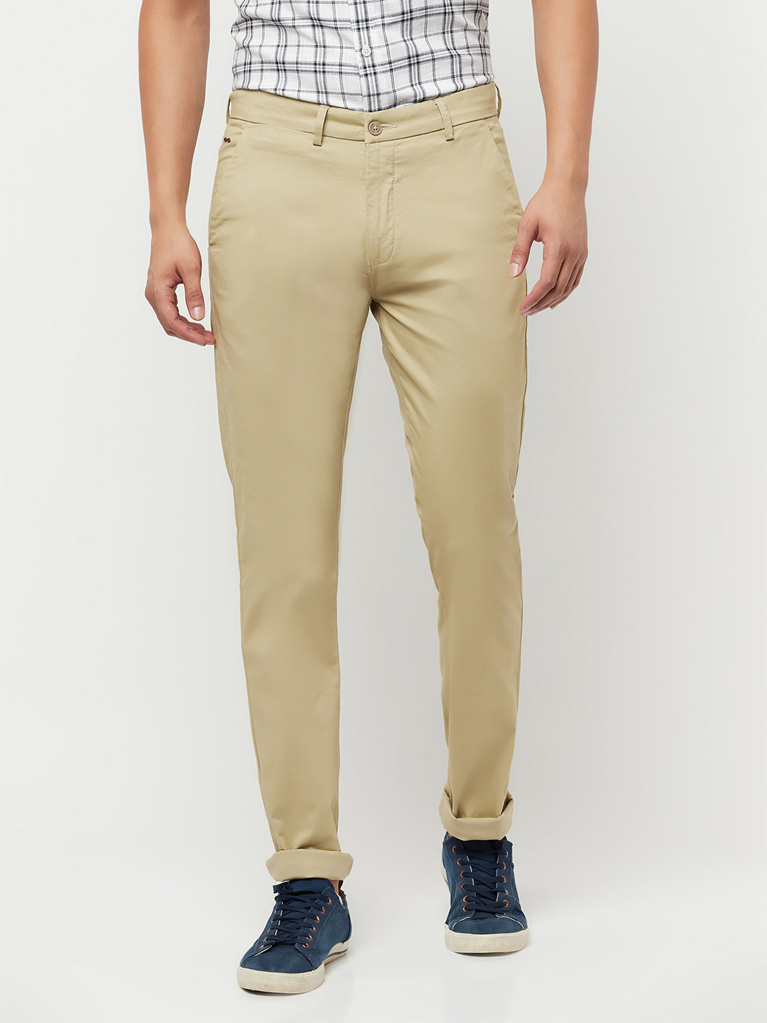 Beige Trousers - Men Trousers