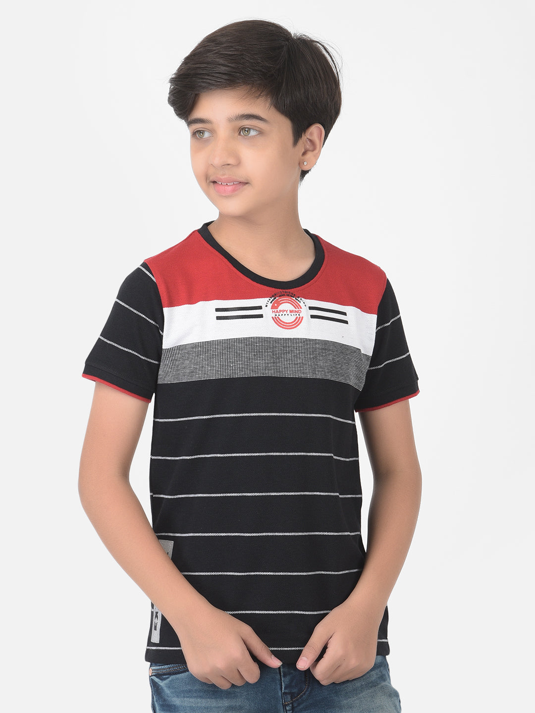 Multi-Color Colourblocked Round Neck T-shirt - Boys T-Shirts