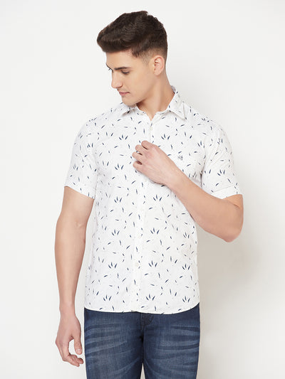 White Printed Shirt - Men Shirts