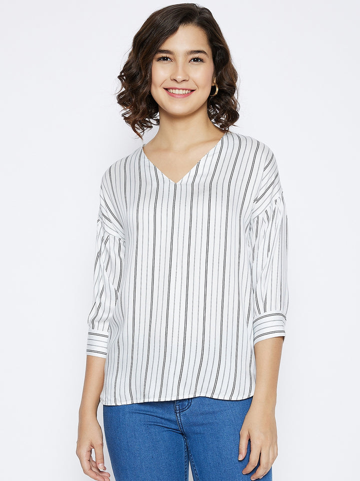 White Striped Top - Women Tops