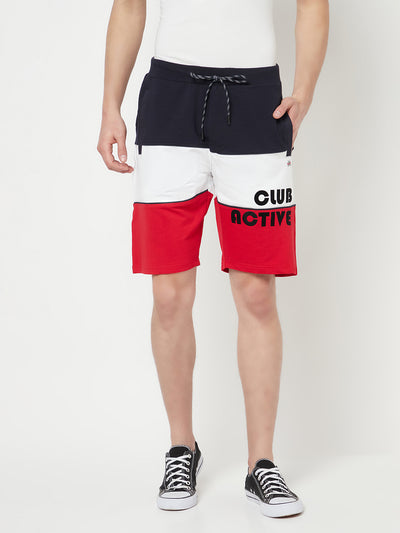Multi Colourblocked Sports Shorts - Men Shorts