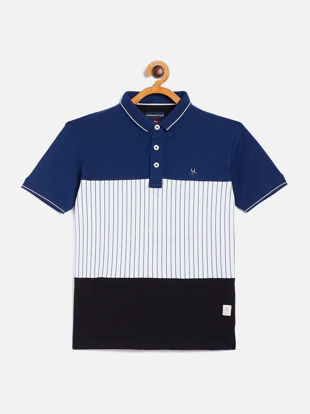 Blue Colorblocked Polo Neck T-Shirt - Boys T-Shirts