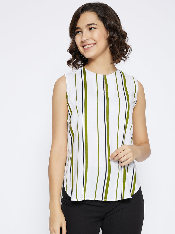 Olive Striped Top - Women Tops