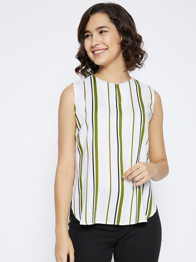 Olive Striped Top - Women Tops