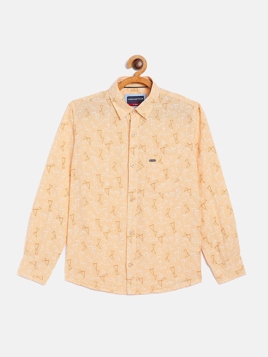 Orange Printed Linen Casual Shirt - Boys Shirts