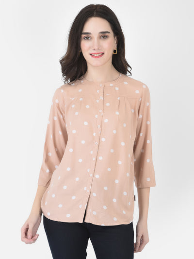 Peach Polka Top - Women Tops