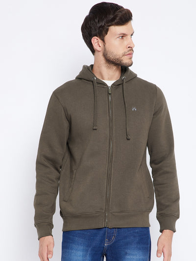 Brown Hooded Sweatshirt - Men Sweatshirts