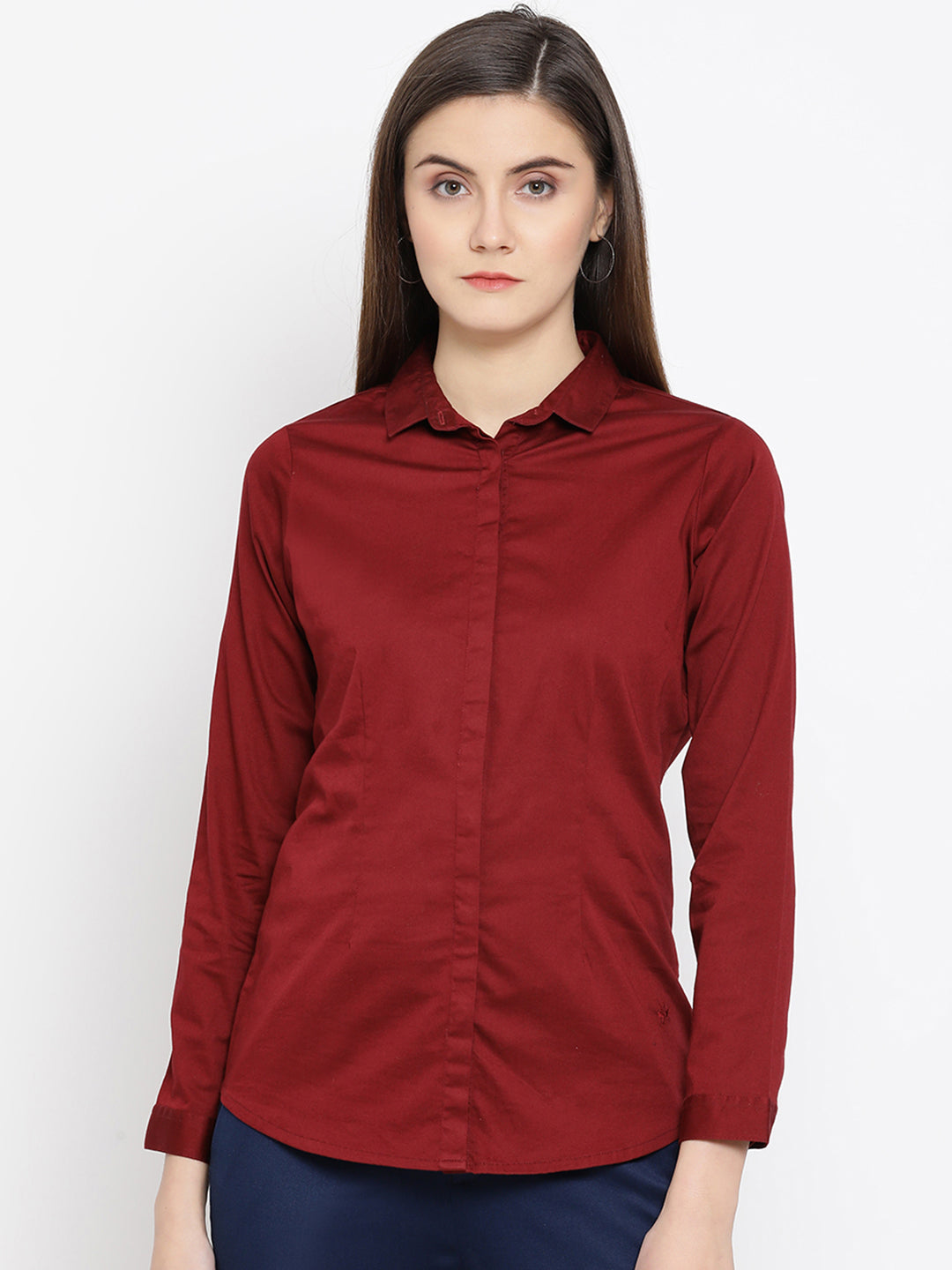 Red Button up Shirt - Women Shirts