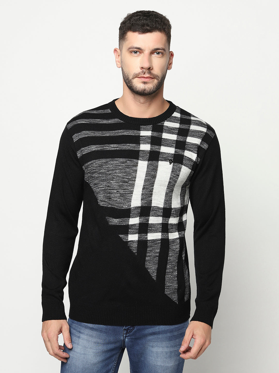 Abstract Print Sweater-Men Sweaters-Crimsoune Club