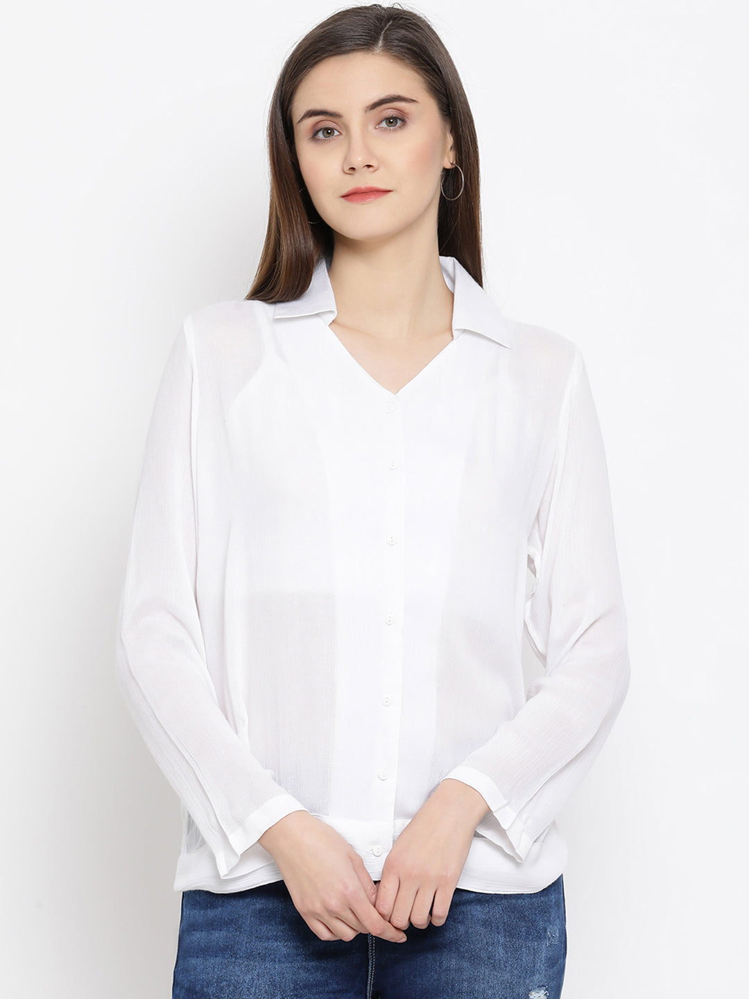 White Casual Top - Women Tops