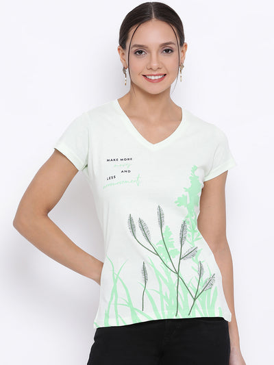 Green Printed T-shirt - Women T-Shirts
