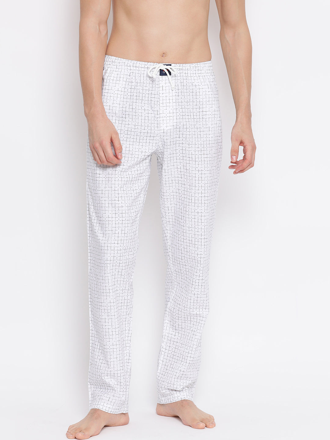 White Checked Lounge Pants - Men Lounge Pants
