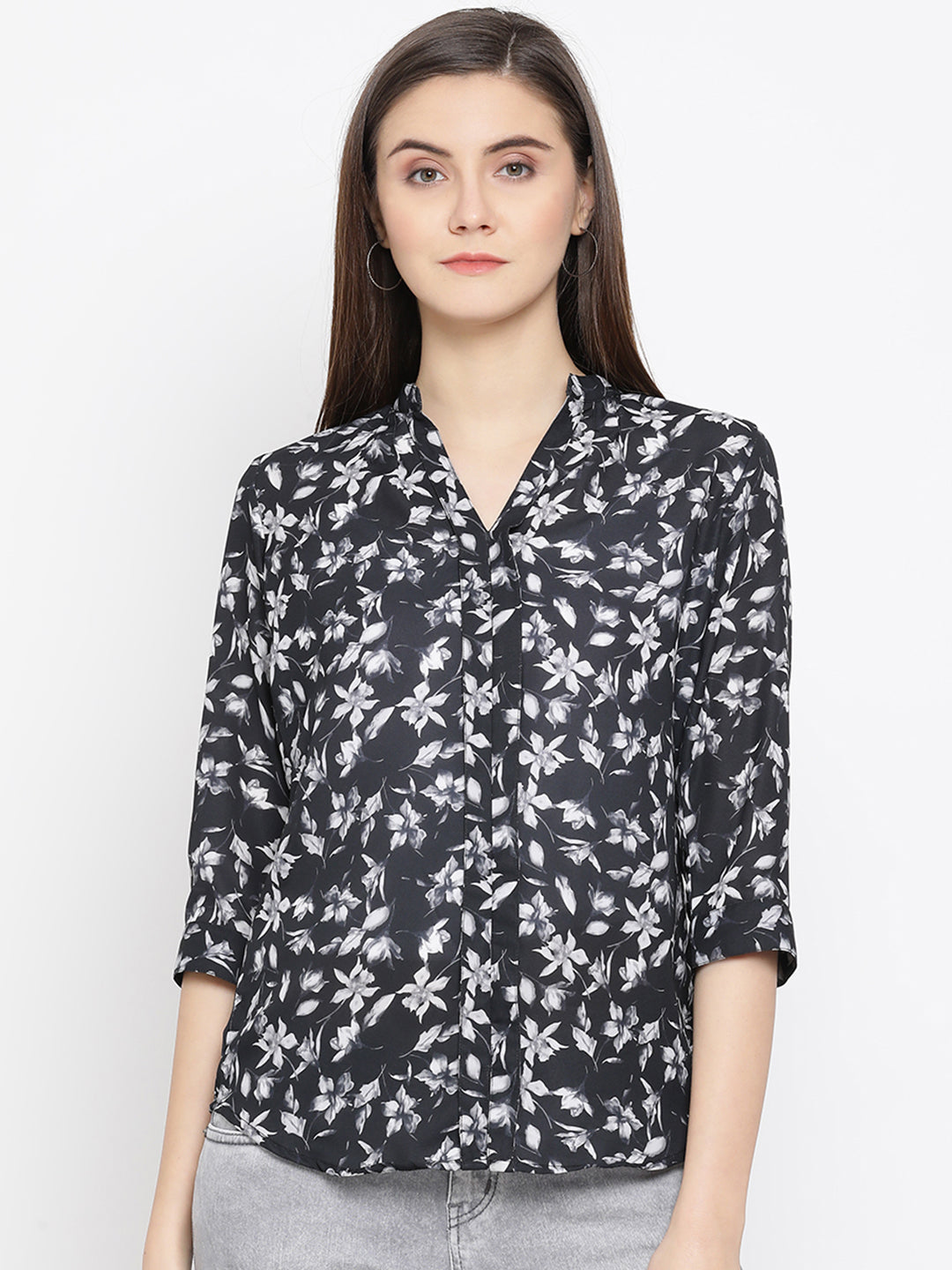 Black Floral Top - Women Tops