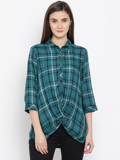 Green Checked Shirt - Women Shirts