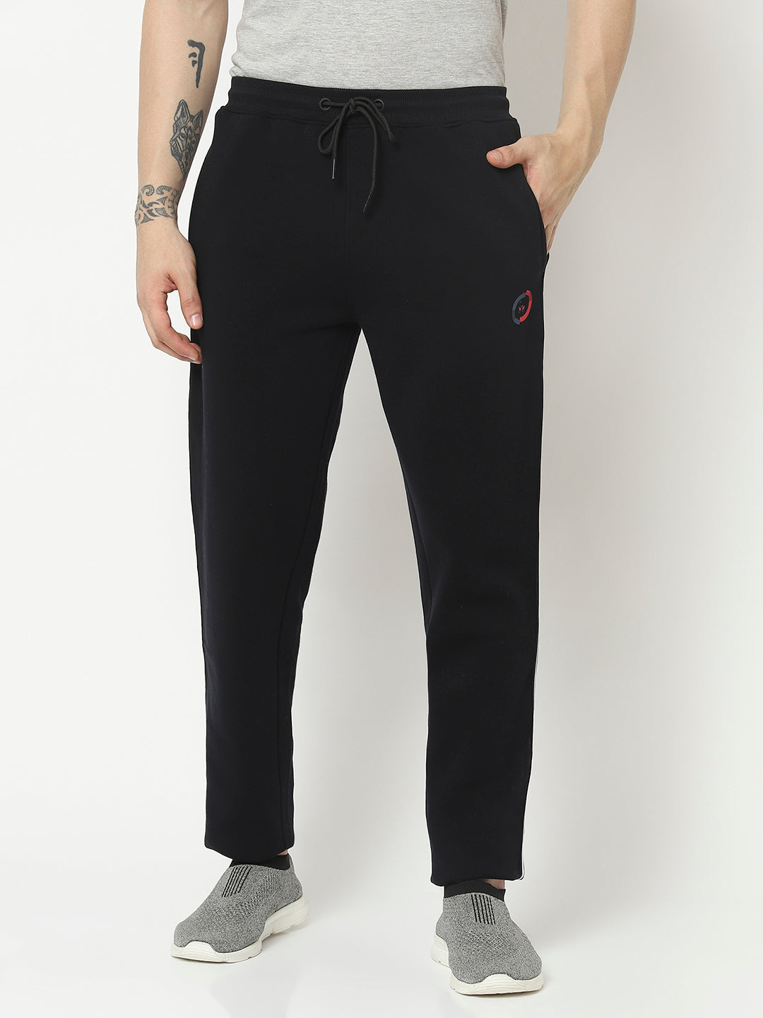  Navy Blue Track Pant with Contrast Logo Work