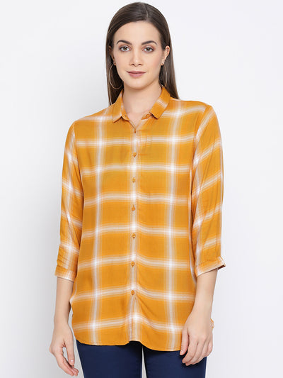 Checked Button up Shirt - Women Shirts