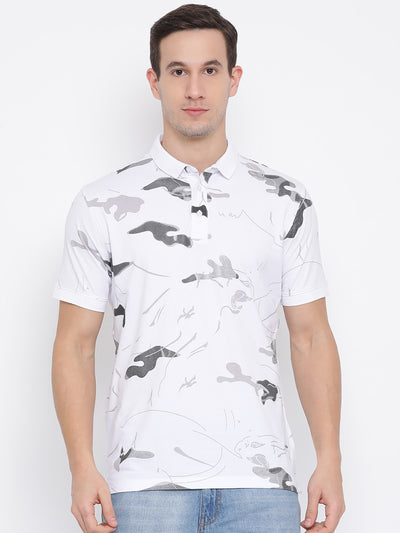 White Printed T-shirt - Men T-Shirts