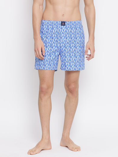 Blue Printed Boxer - Men Boxers