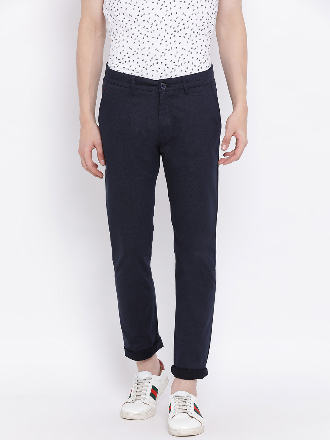 Blue Slim fit Trousers - Men Trousers