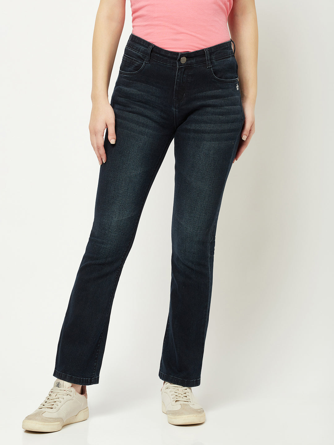  Navy Blue Boot-Cut Jeans 