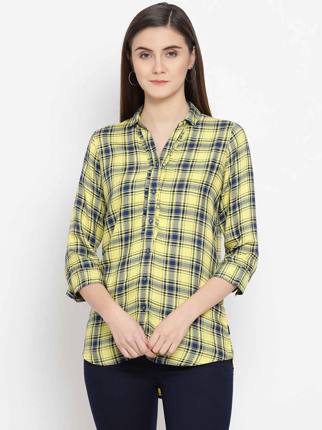 Checked Button up Shirt - Women Shirts