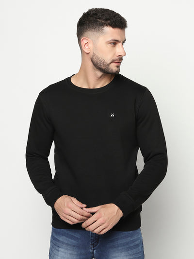Black Logo Sweatshirt-Men Sweatshirts-Crimsoune Club
