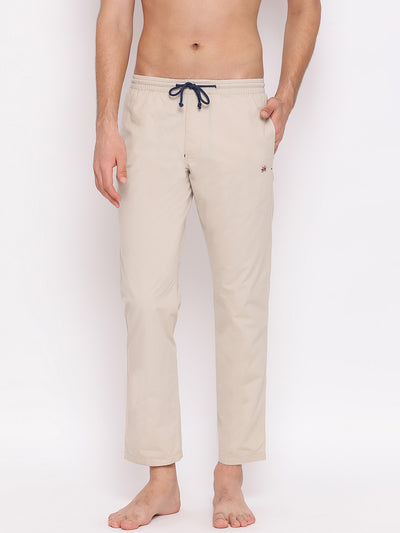 Beige Straight Lounge Pants - Men Lounge Pants