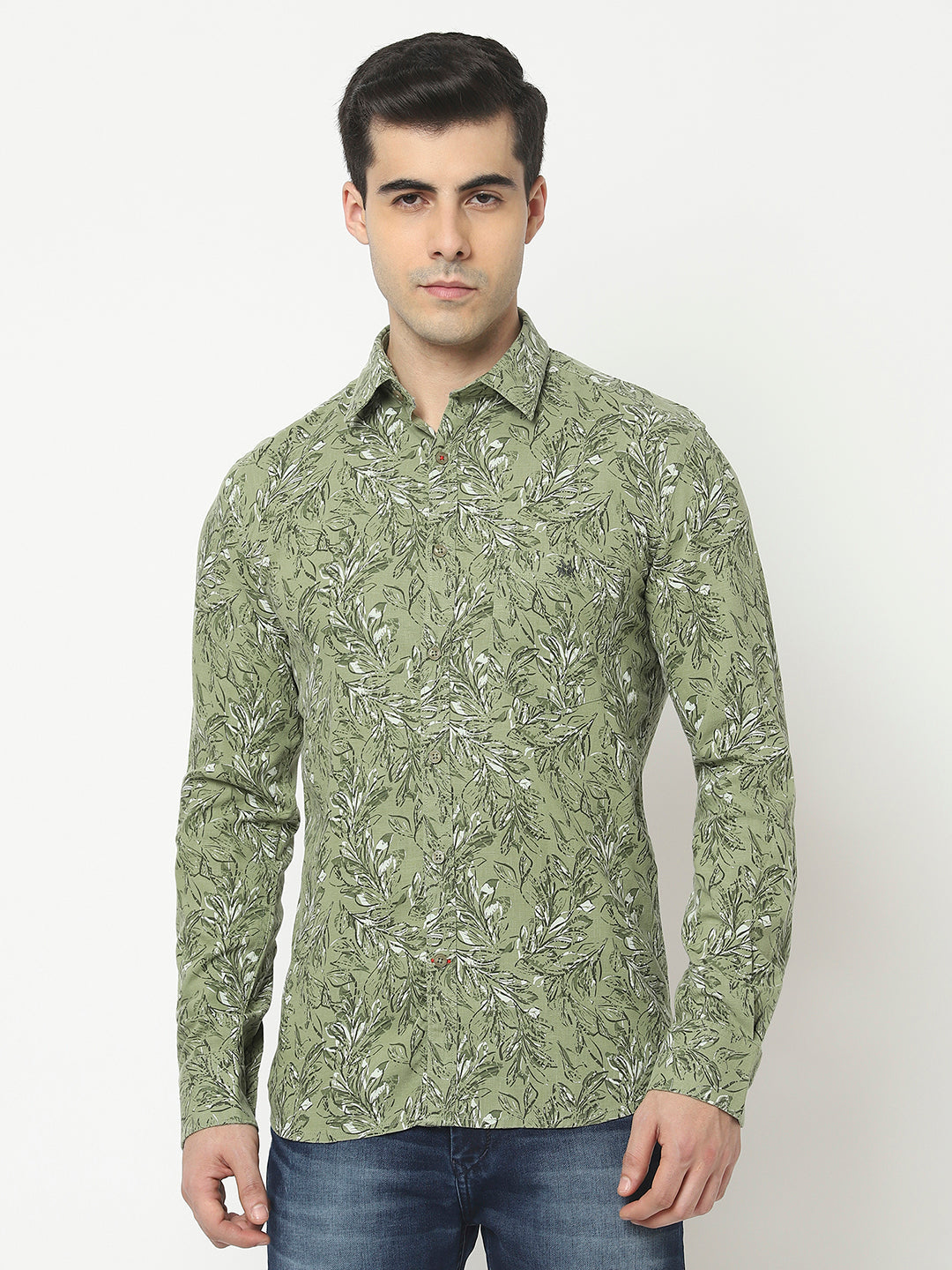  Green Shirt in Floral Print