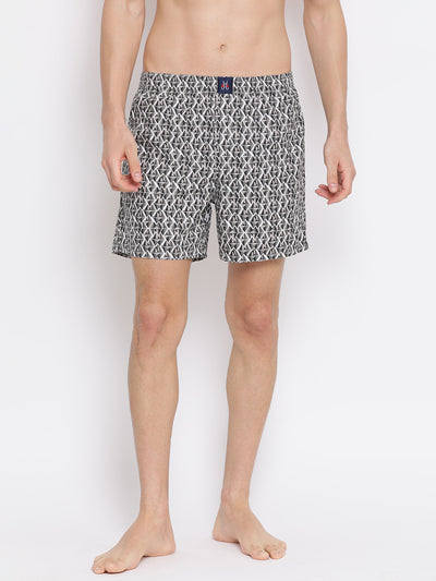 Grey Printed Boxer - Men Boxers