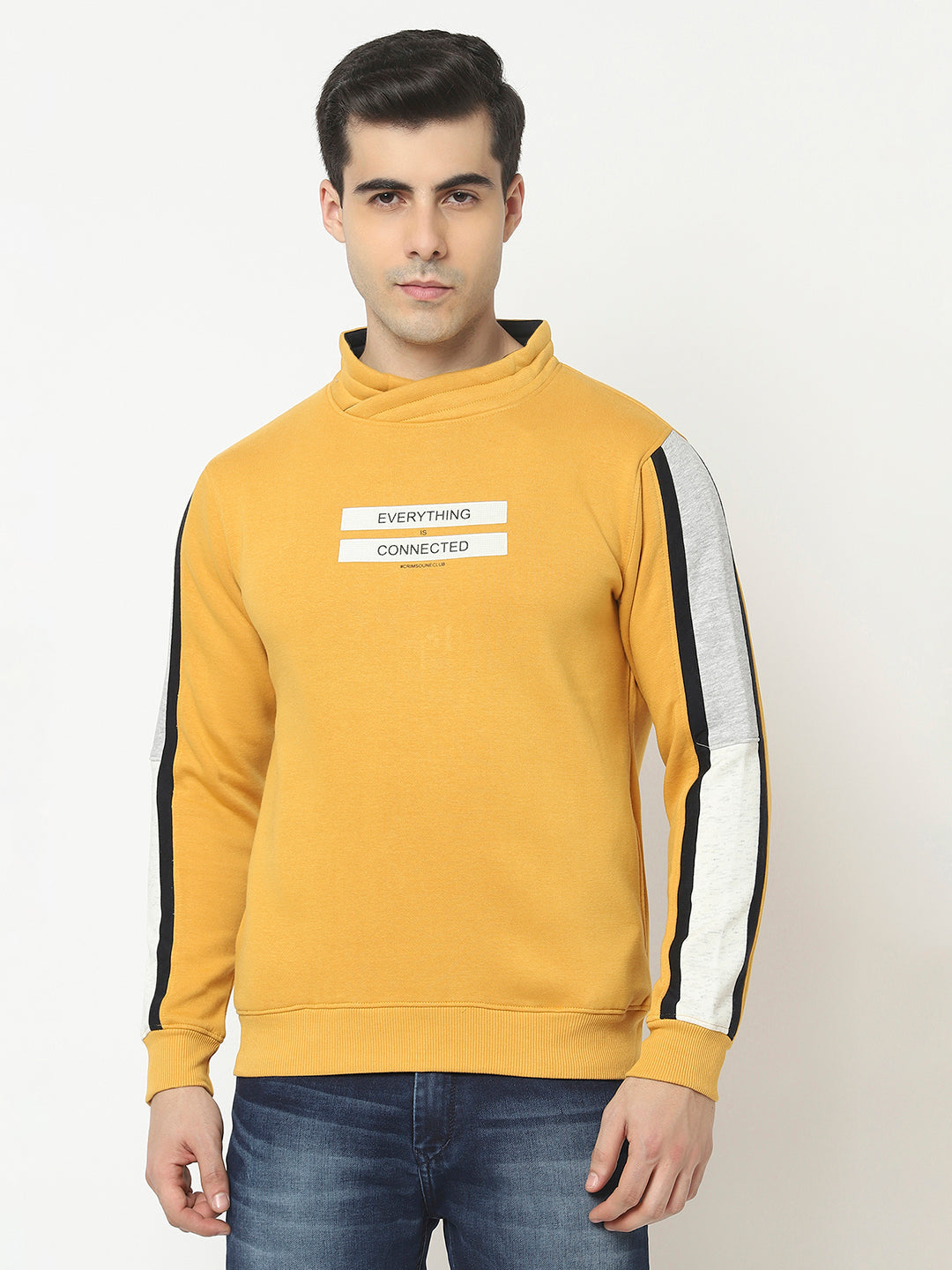  Mustard Sweatshirt with Typography Print