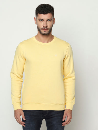 Yellow Logo Sweatshirt-Men Sweatshirts-Crimsoune Club