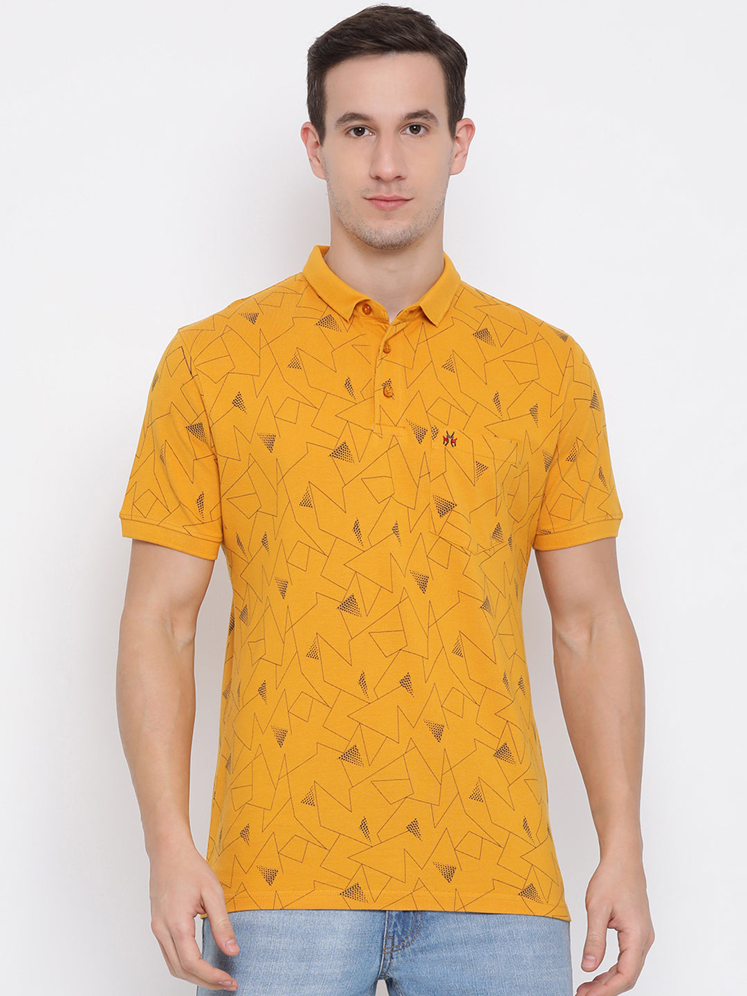 Mustard Printed T-shirt - Men T-Shirts