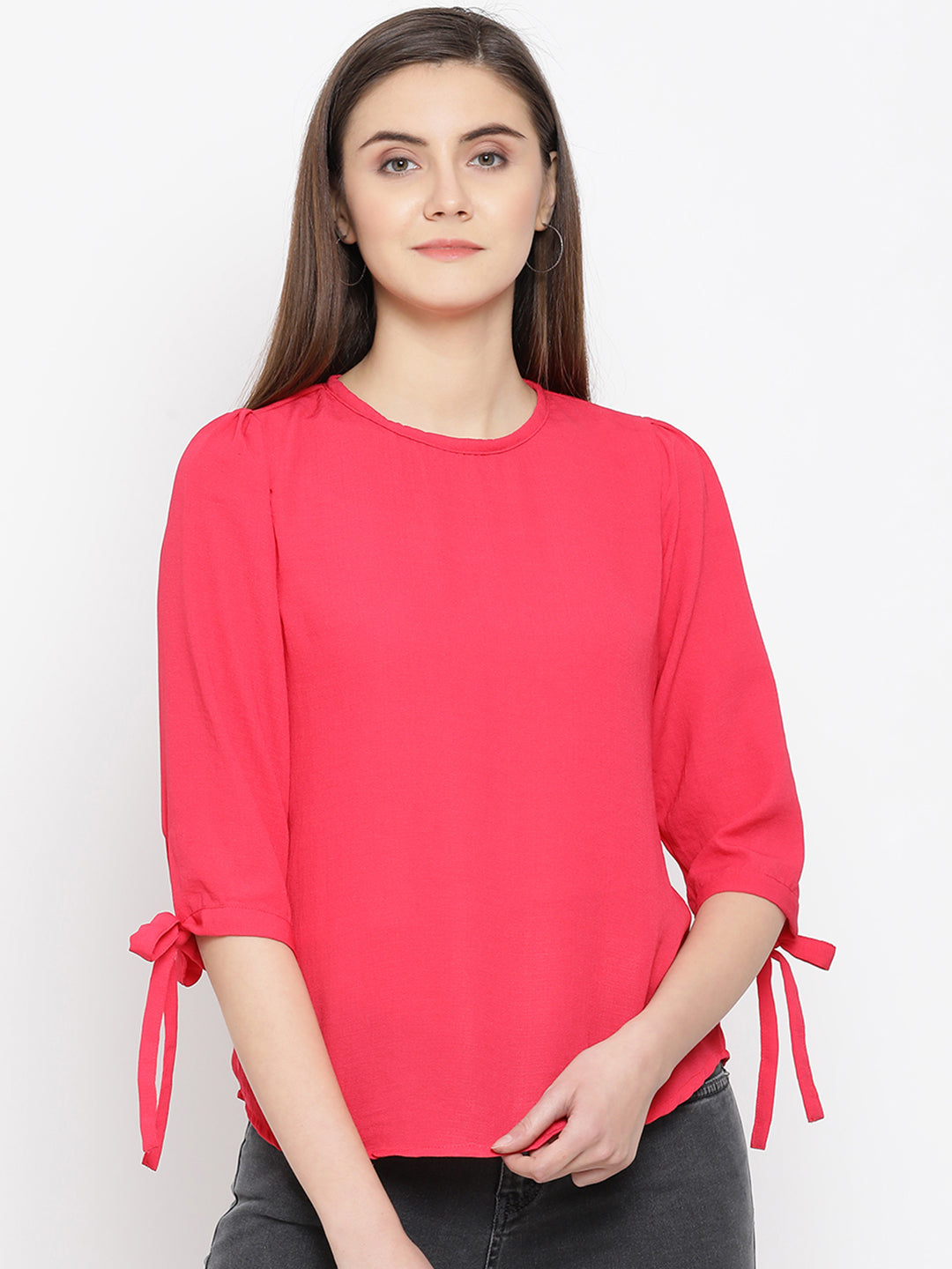 Pink Round Neck Top - Women Tops