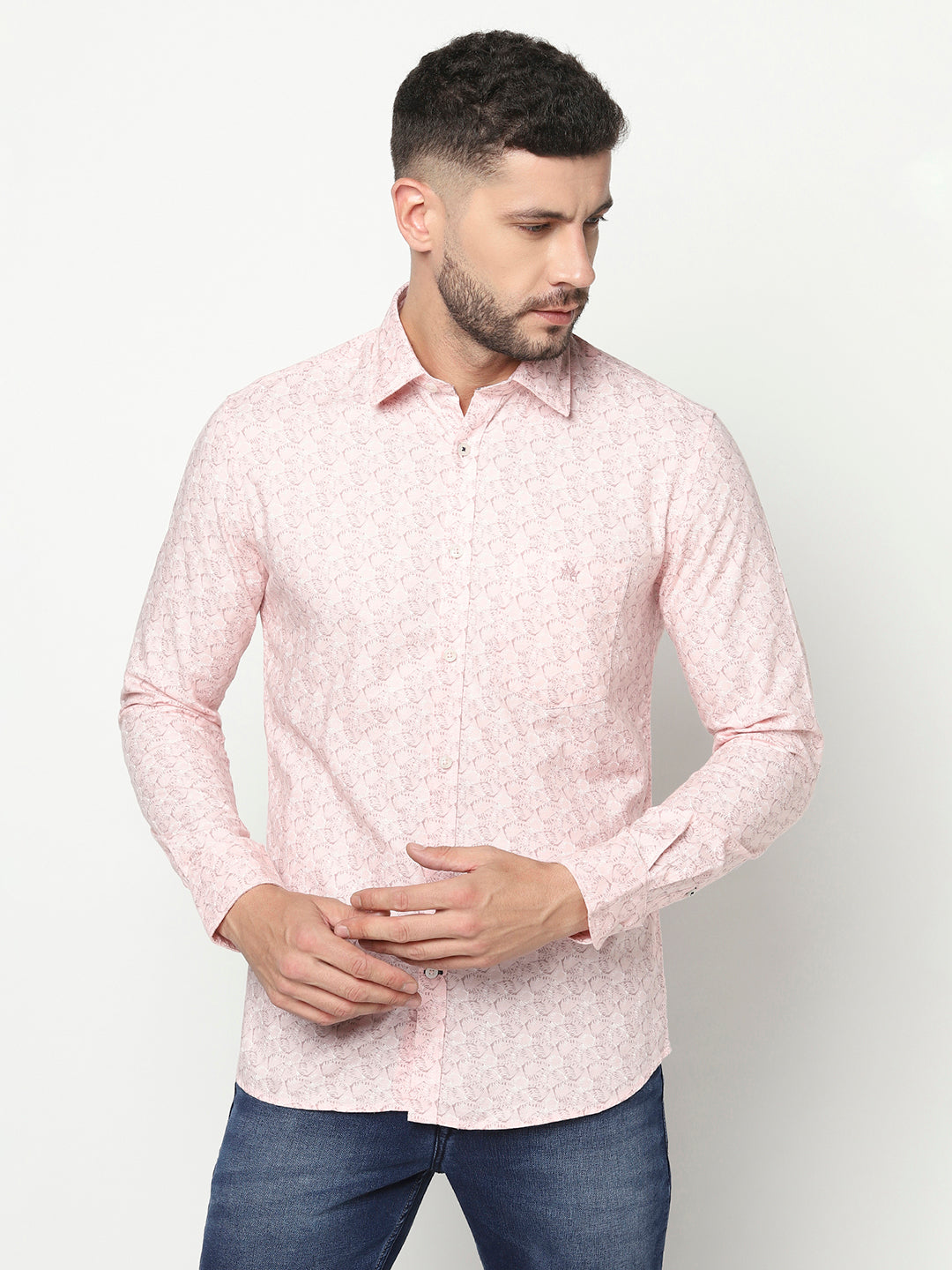 Pink Abstract Shirt-Men Shirts-Crimsoune Club