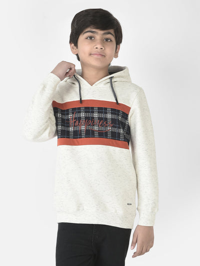  Melange White Hooded Sweatshirt