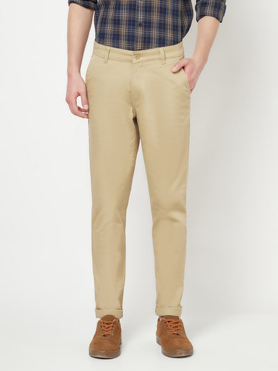 Beige Casual Trousers - Men Trousers