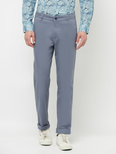 Blue Casual Trousers - Men Trousers