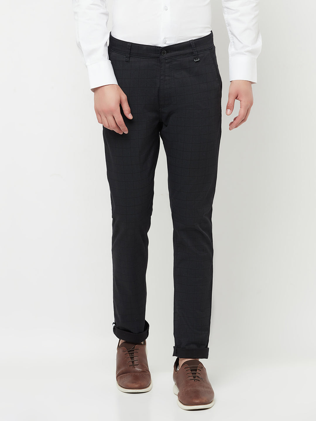 Black Checked Trousers - Men Trousers