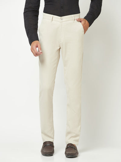 Formal Cream Chino Trousers